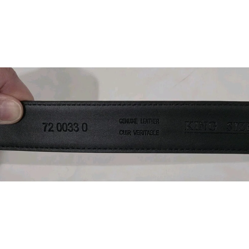 King Size Genuine Leather Black Dress Belt Size 52/54